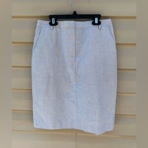 Brooks Brothers size 6 chambray classic pencil skirt Officecore boardroom chic